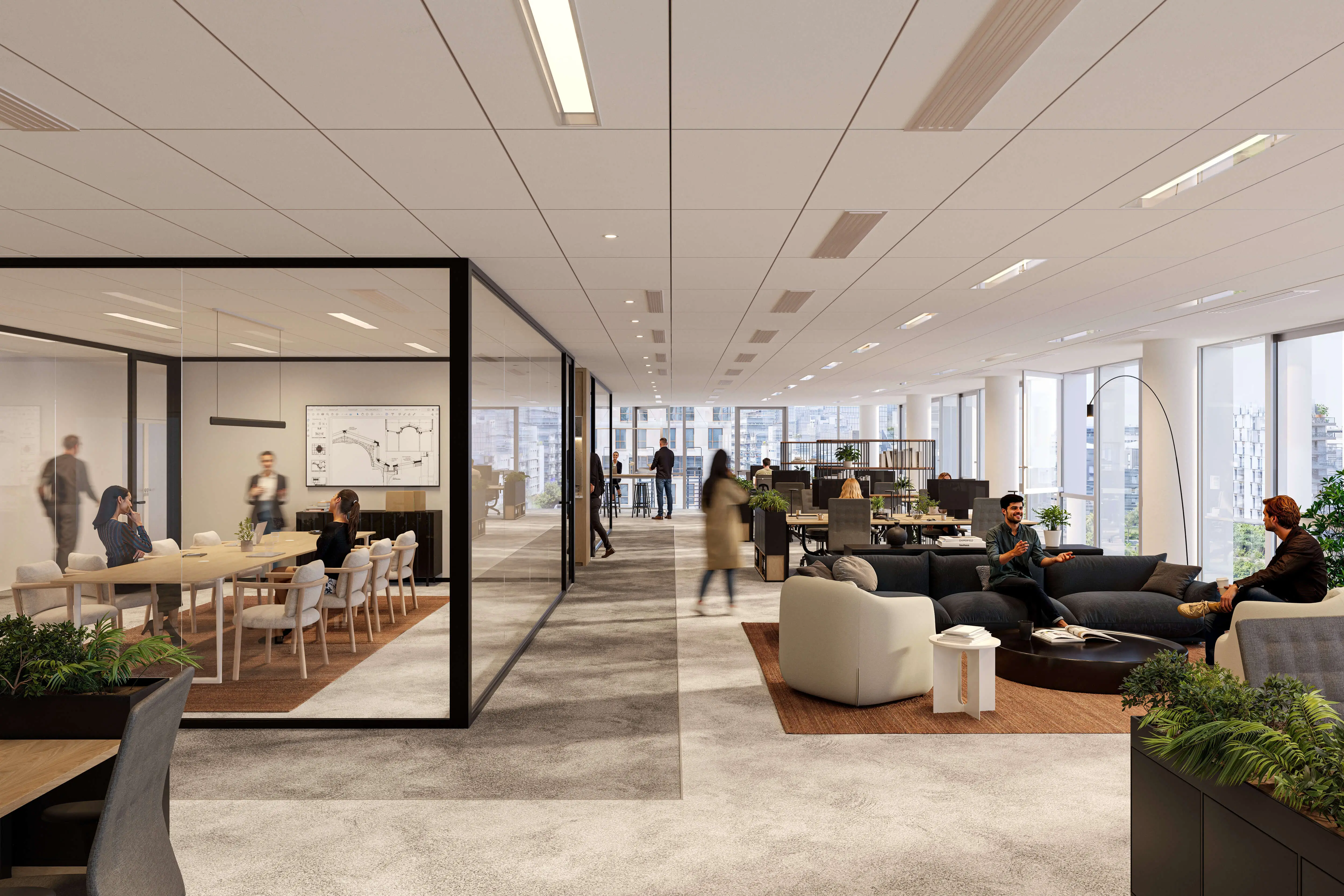 Vue d'un plateau de bureaux